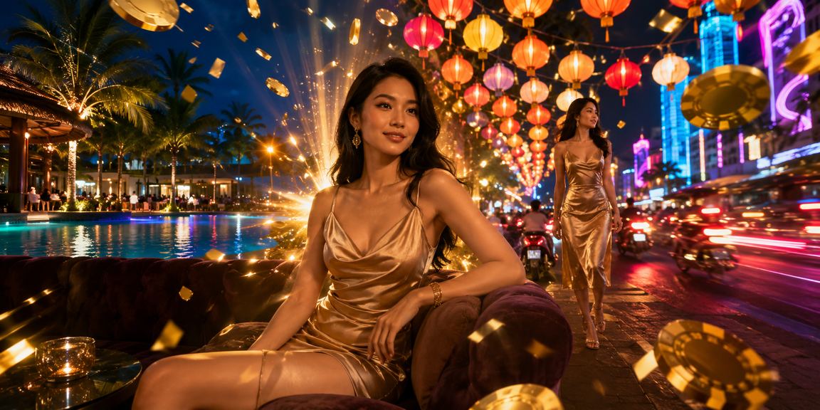 Không khí giải trí sôi động tại chợ đêm Mũi Né với các hoạt động casino và cá cược
